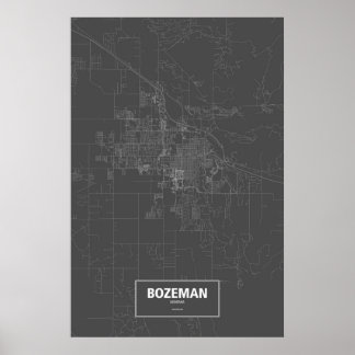 Bozeman, Montana (vit på svart) Poster