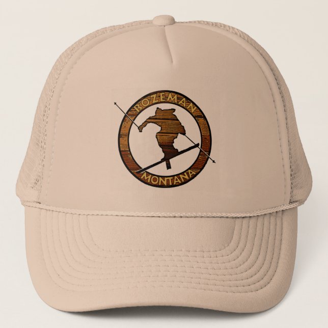 Bozeman Montana wood skier hat Keps (Framsida)