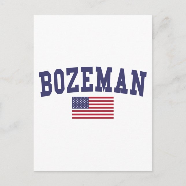 Bozeman US Flagga Vykort (Framsida)