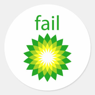 BP Oil Spill Misslyckas Logotyp Runt Klistermärke