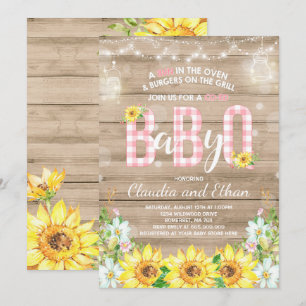 BPM-babyvisningsinbjudan Baby Q Par Shower Inbjudningar