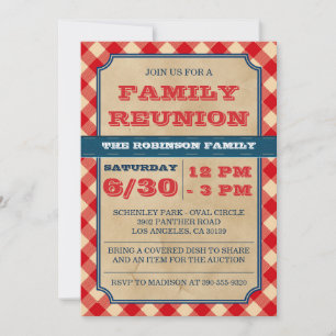 BPM Picnic Rustic Family Reunion-inbjudan Inbjudningar