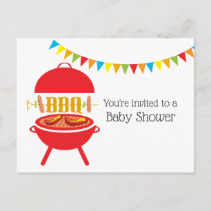 Bq Baby dusch Bq party, barbecue, Bq grill, Inbjudan Vykort