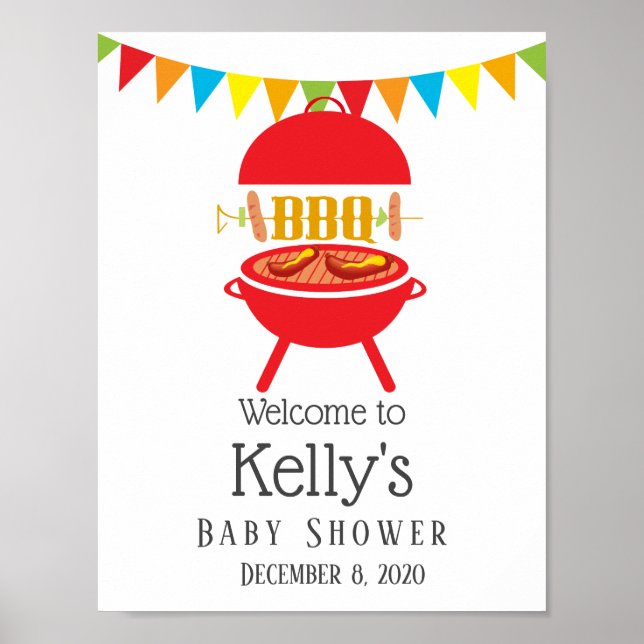 Bq Baby dusch Bq party, barbecue, Bq grill, Poster (Framsidan)