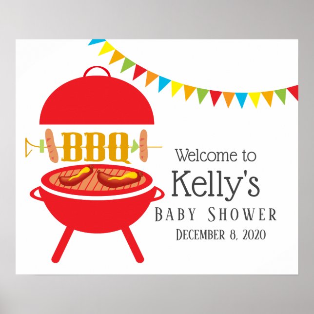 Bq Baby dusch Bq party, barbecue, Bq grill, Poster (Framsidan)
