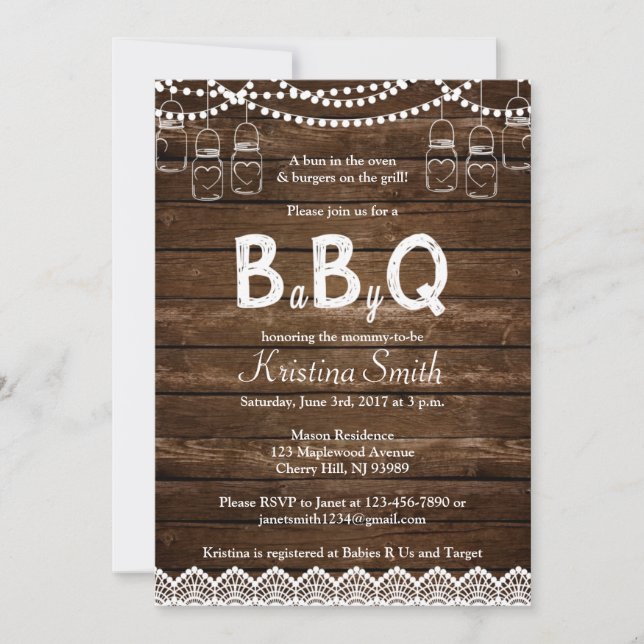 BQ Baby Shower-inbjudan - Babyq Baby Shower Inbjudningar (Framsida)