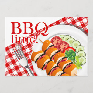 BQ-backyard Cookout, sommar Party Inbjudningar