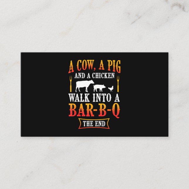 BQ| Barbecue Bbq Joke Gift Grill Master Chef Visitkort (Framsida)