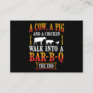 BQ  Barbecue Bbq Joke Gift Grill Master Chef Visitkort