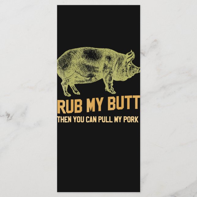 BQ| BBQ Grill Gris Funny Gris Id Smoke that Roast Meny (Framsida)