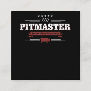 BQ BBQ Pitmaster låg och långsam är till nytta Fyrkantigt Visitkort