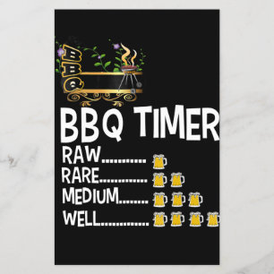 BQ BBQ Timer Barbecue Funny Grill Grills Gift Flygblad