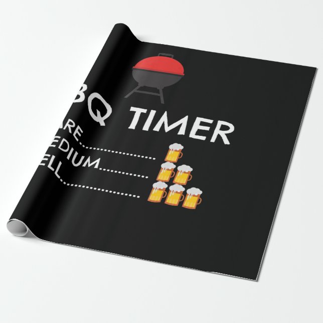 BQ|BBQ Timer Barbecue Funny Grill Grills Gift Presentpapper (Utrullad)
