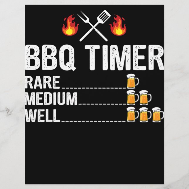 BQ| BBQ Timer Drinering Grilling Grill Beer Reklamblad (Framsidan)