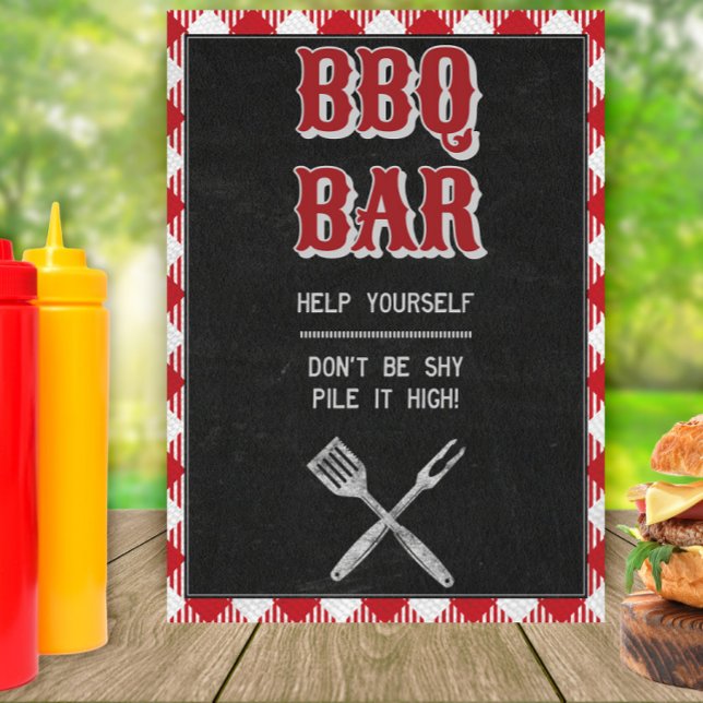 BQ Birthday BBQ Pub Bord-tecken 5 x 7 Poster (Skapare uppladdad)