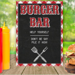 BQ Birthday Burger Pub Bord-skylt 5x7 Poster
