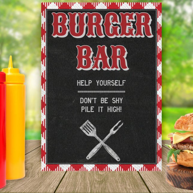 BQ Birthday Burger Pub Bord-skylt 5x7 Poster (Skapare uppladdad)