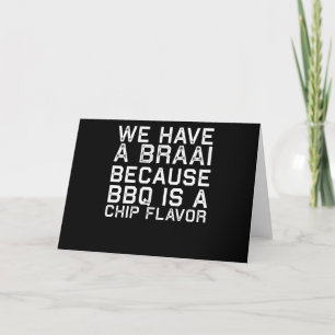 BQ Braai Funny South Afrika Family BBQ Gift Helgkort