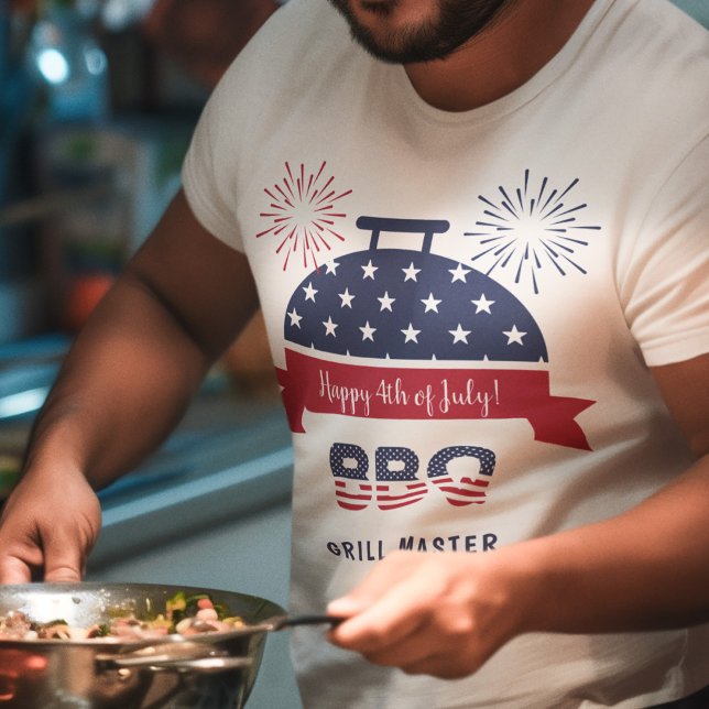 Bq grill, fjällgrill, rödblå och blå grillpipa t shirt (Skapare uppladdad)