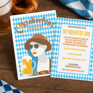 BQ-inbjudan för anpassningsbar Modern Oktoberfest Inbjudningar