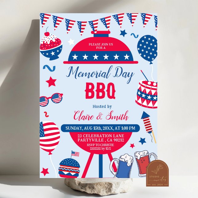 BQ-inbjudan för Patriotic Memorial Day Inbjudningar (Skapare uppladdad)