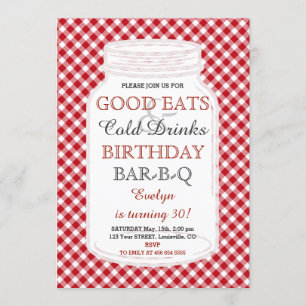 BQ-inbjudan till Rustic Mason Burk Birthday Inbjudningar