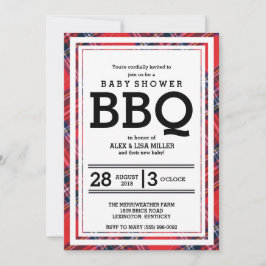 BQ-partiinbjudan för Red Play Baby Shower Inbjudningar