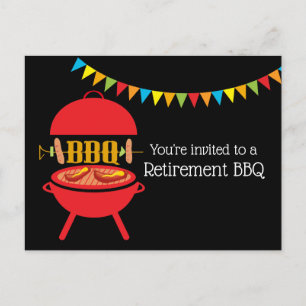 Bq pension party, barbecue, Bq grill, välkommen Inbjudan Vykort