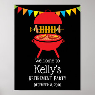 Bq pension party, barbecue, Bq grill, välkommen Poster