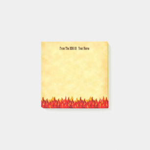 BQ Red Flames Editable Westerna Brev Post-it Block
