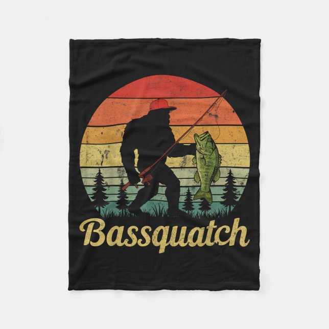 Bquatch B Fishing Humor Bigfoot Ufo Sasquatch  Fleecefilt (Framsidan)