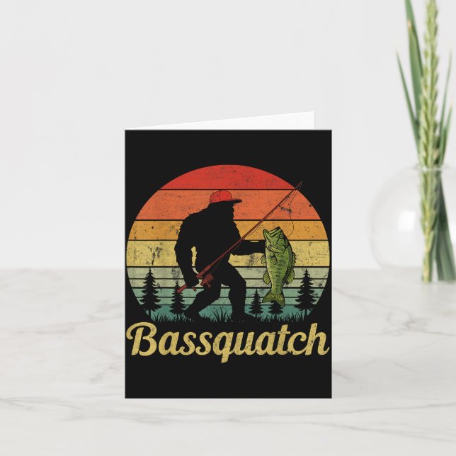 Bquatch B Fishing Humor Bigfoot Ufo Sasquatch  Kort (Framsida)