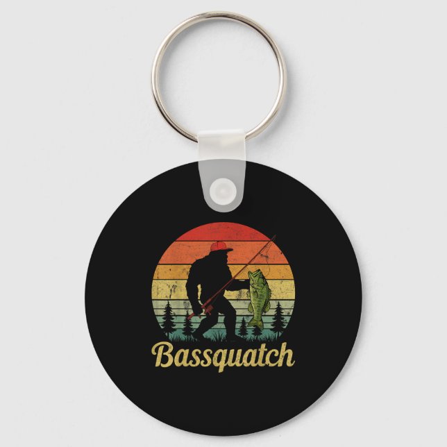 Bquatch B Fishing Humor Bigfoot Ufo Sasquatch  Nyckelring (Framsida)