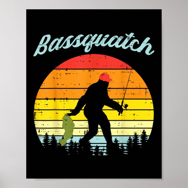 Bquatch Bigfoot Sasquatch Fisk Fiske Fiskare G Poster (Framsidan)