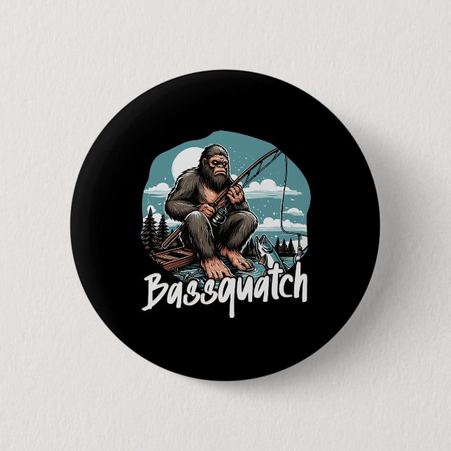 Bquatch! Fiske utanför dörr Retro Fisherman Gif Knapp (Framsida)