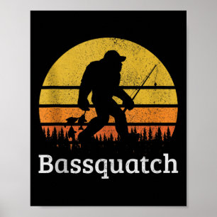 Bquatch Rolig B Fiske Sasquatch Bigfoot Vintage  Poster