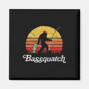 Bquatch! Rollig Bigfoot Fiske Retro Utomhus Magnet