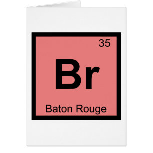 Br - Baton Rouge Louisiana Kemisymbol Hälsningskort