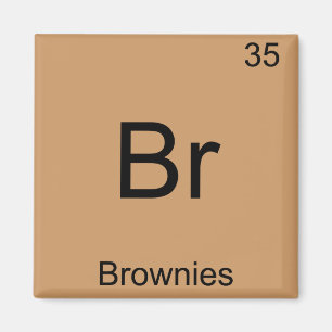 Br - Bläddra - Lättfärdigt kemiskt Inslag-symbol Magnet