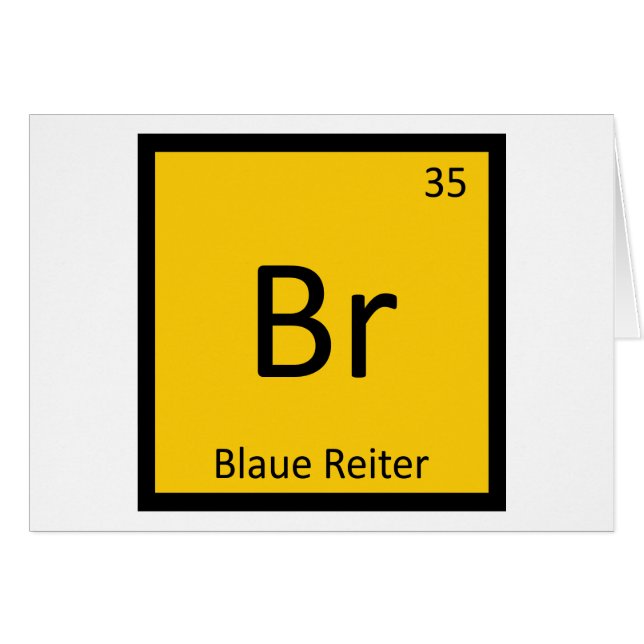 Br - Blaue Reiter Konst Kemi Periodiska Systemet Hälsningskort (Framsidan Horizontal)