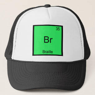 Br - Braille Rolig T-Shirt med Kemiskt Element Sym Keps