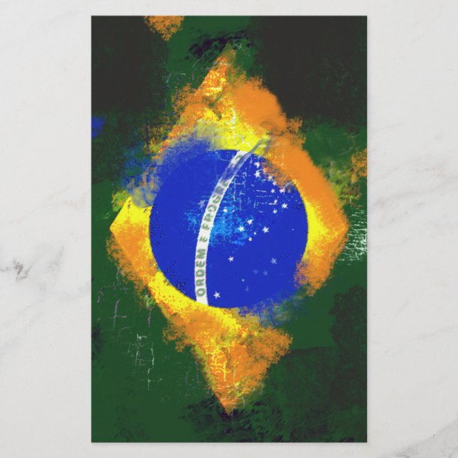 BR Brasil brazilian-flagga Brevpapper (Framsida)