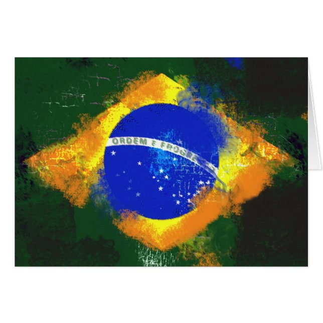 BR Brasil brazilian-flagga Hälsningskort (Framsidan Horizontal)