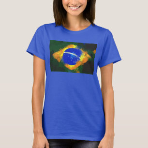 BR Brasil brazilian-flagga Tee