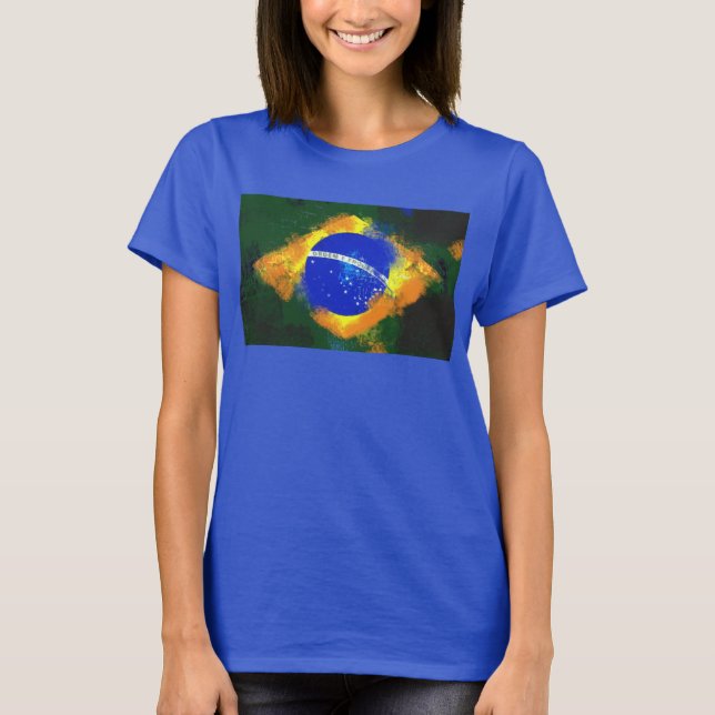 BR Brasil brazilian-flagga Tee (Framsida)