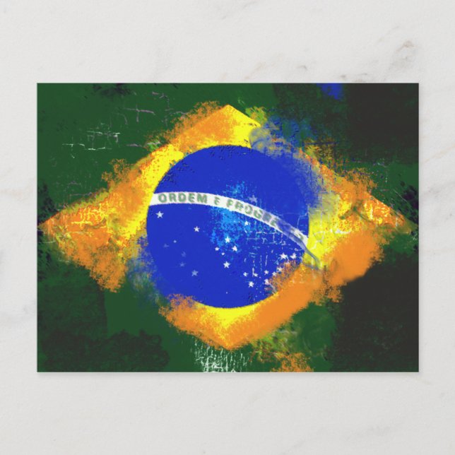 BR Brasil brazilian-flagga Vykort (Framsida)