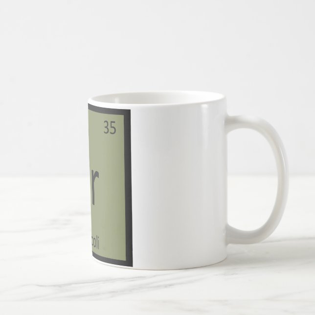 Br - Broccoli Grönsakskemi Periodiska Systemet Kaffemugg (Höger)