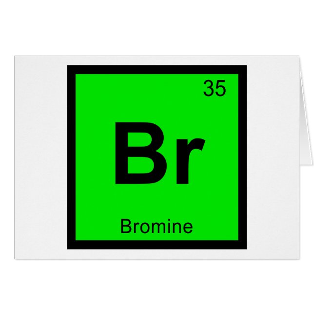Br - Brom kemi Periodiska systemet Symbol Hälsningskort (Framsidan Horizontal)