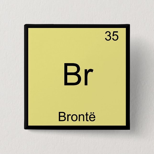 Br - Bronte Funny Chemistry Inslag-symbol T-Shirt Knapp (Framsida)