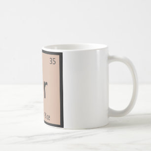 Br - Brun Ris Kemisk periodisk Bord-symbol Kaffemugg